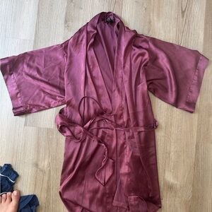 Victoria's Secret Maroon Satin Robe